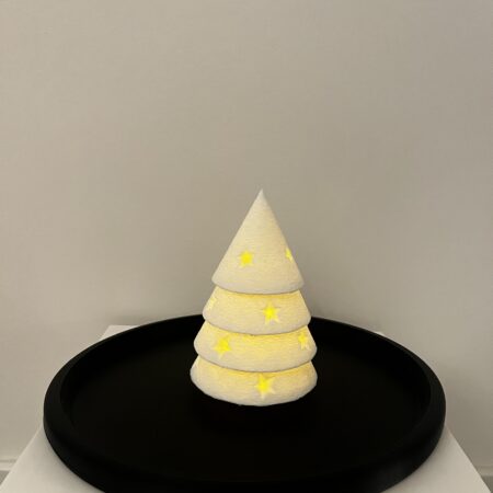 Kerstboom ledwaxinelichthouder wit
