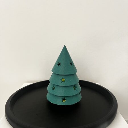 Kerstboom ledwaxinelichthouder groen