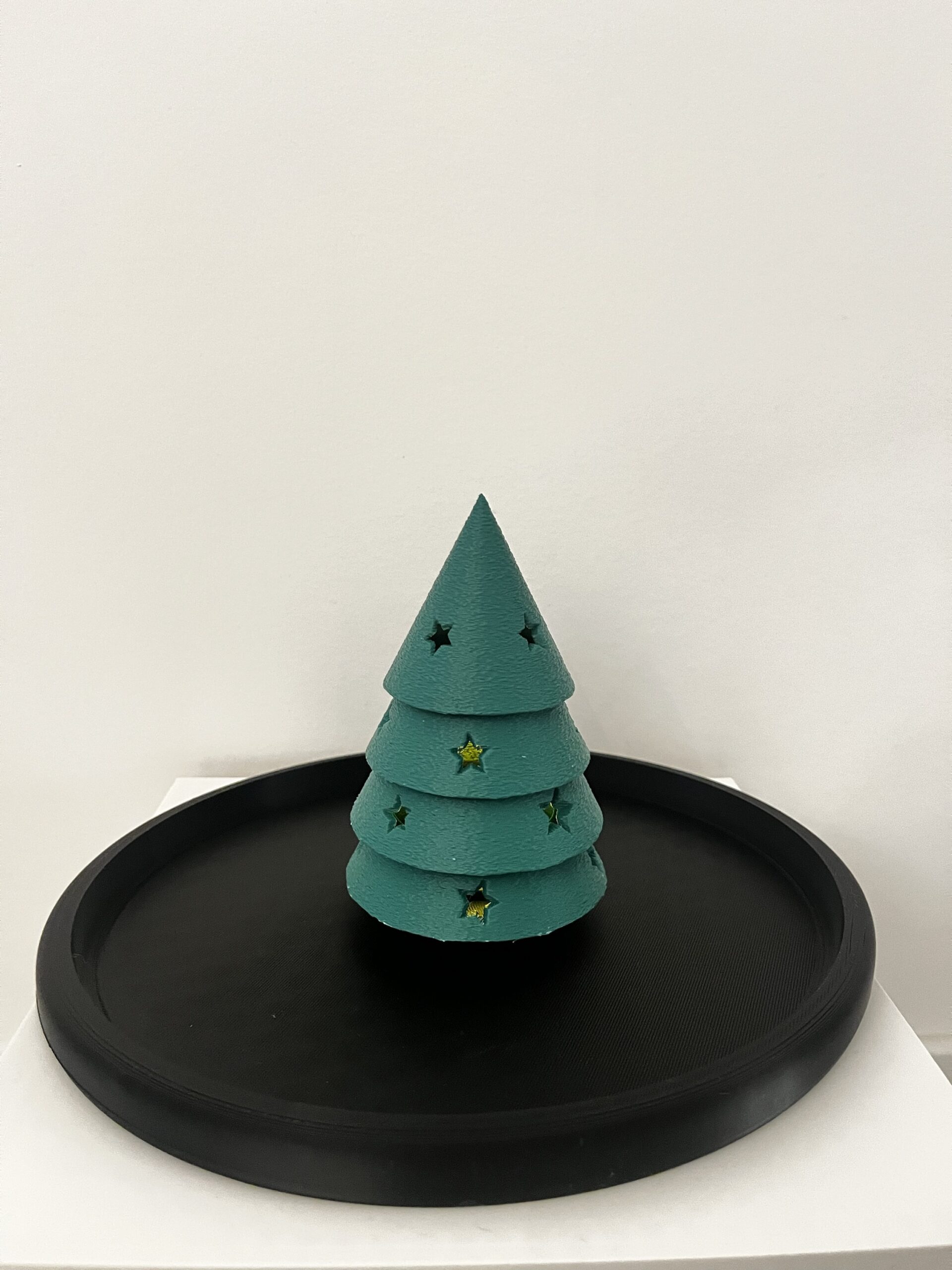 Kerstboom ledwaxinelichthouder groen
