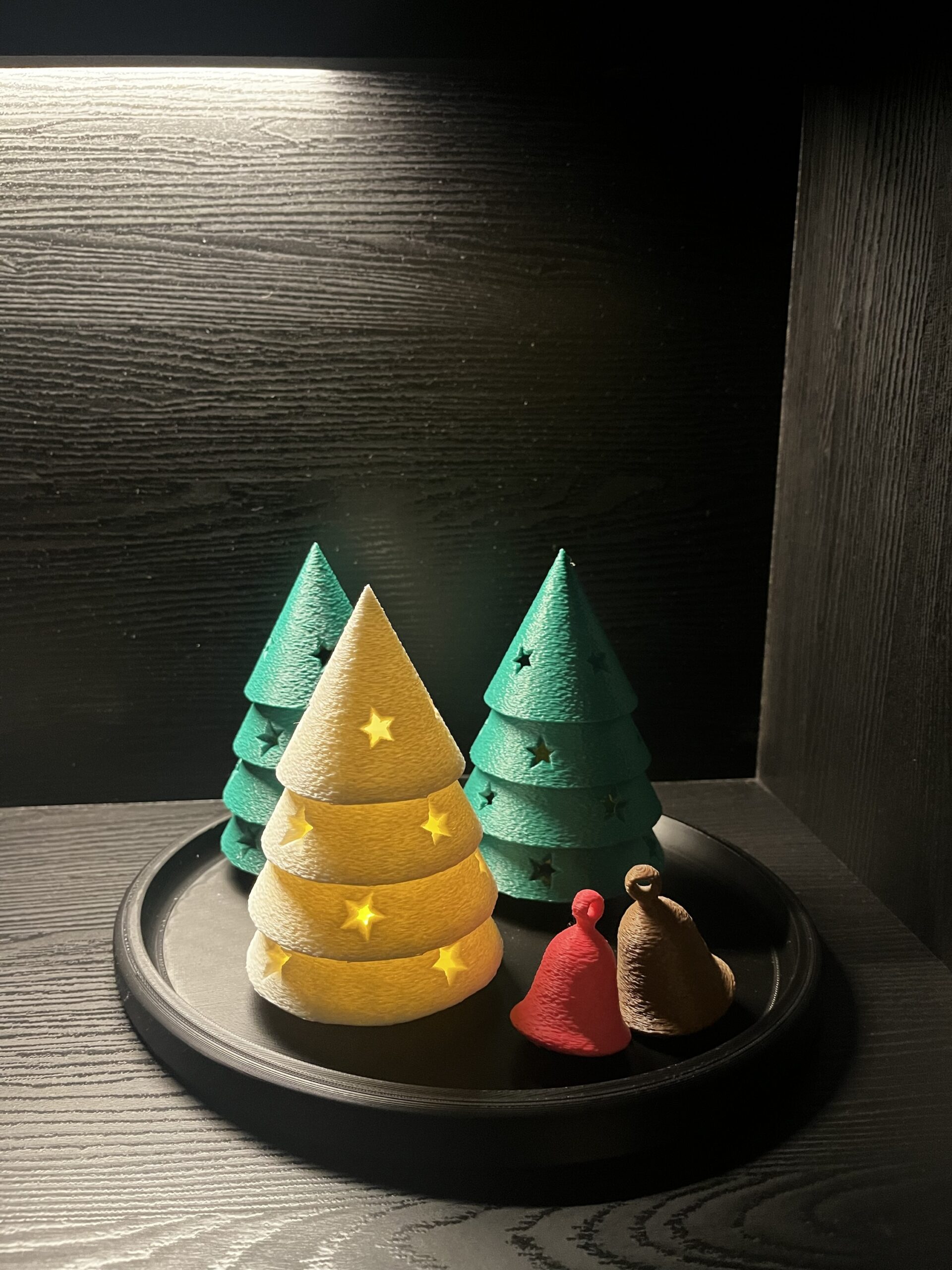 Kerstboom ledwaxinelichthouder groen - Afbeelding 3